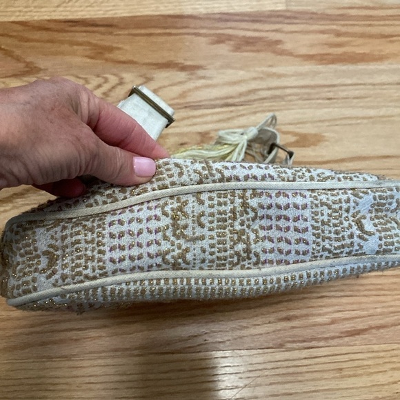 Catori Boho Crossbody gold/purple thread & Zippers Bohemian Hippie Beach Gypsy - Picture 4 of 14